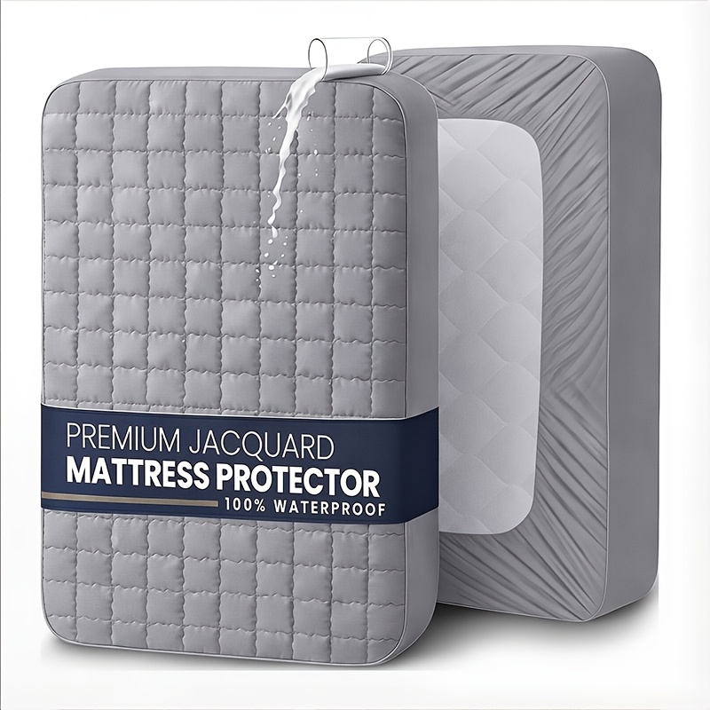 thicken waterproof mattress protective cover home fitted sheet set the mattress topper fits tightly to the bed for bedroom   hotels comfortable and durable breathable for twin full queen king christmas halloween gift