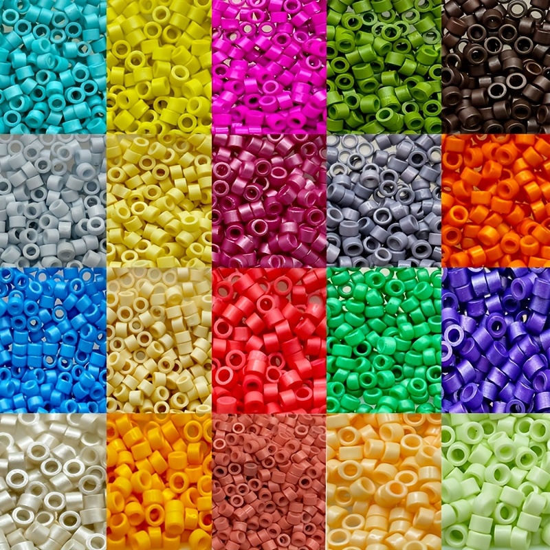 TEMU 6990pcs 20 Couleurs 2.5mm Perles de de haute qualité - Couleurs pastel et vibrantes assorties, matériau verre, idéal pour bracelets, boucles