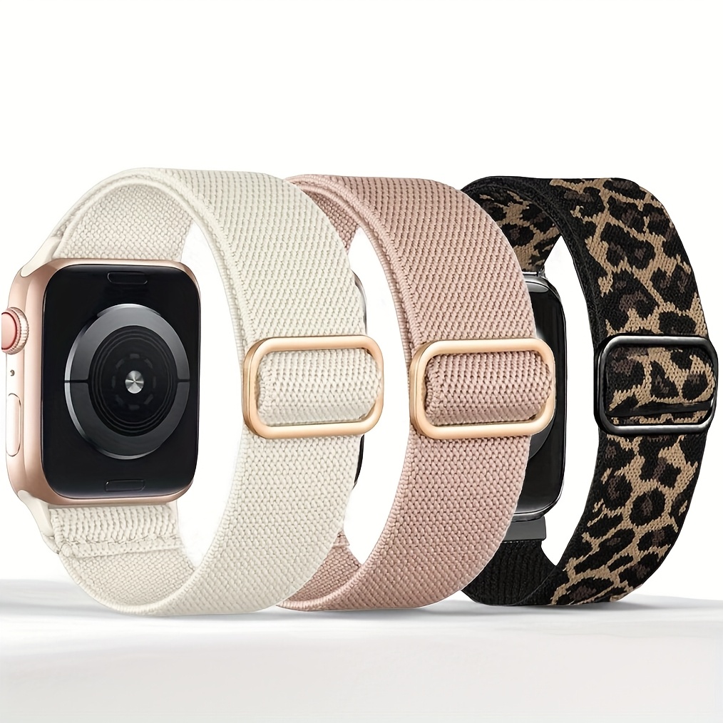 Setof3ElasticSingle-LoopCompatibleBandsforAppleWatch,SuitableforSizes40Mm,41Mm,42Mm,38Mm,44Mm,45Mm,46Mm,49Mm.MadeofNylonElasticWeave,SportyAndStylish,CompatiblewithforIwatchSeries10,9,8,7,6,5,4,3,2,1,SE