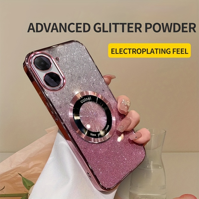 HAOYE Cover per Xiaomi Redmi Note 13 Pro+ Plus 5G, Premio PC/PU Custodia con Specchio, Smart View Mirror Flip Case, Clear View Standing Flip Cover con Supporto Pieghevole. Oro