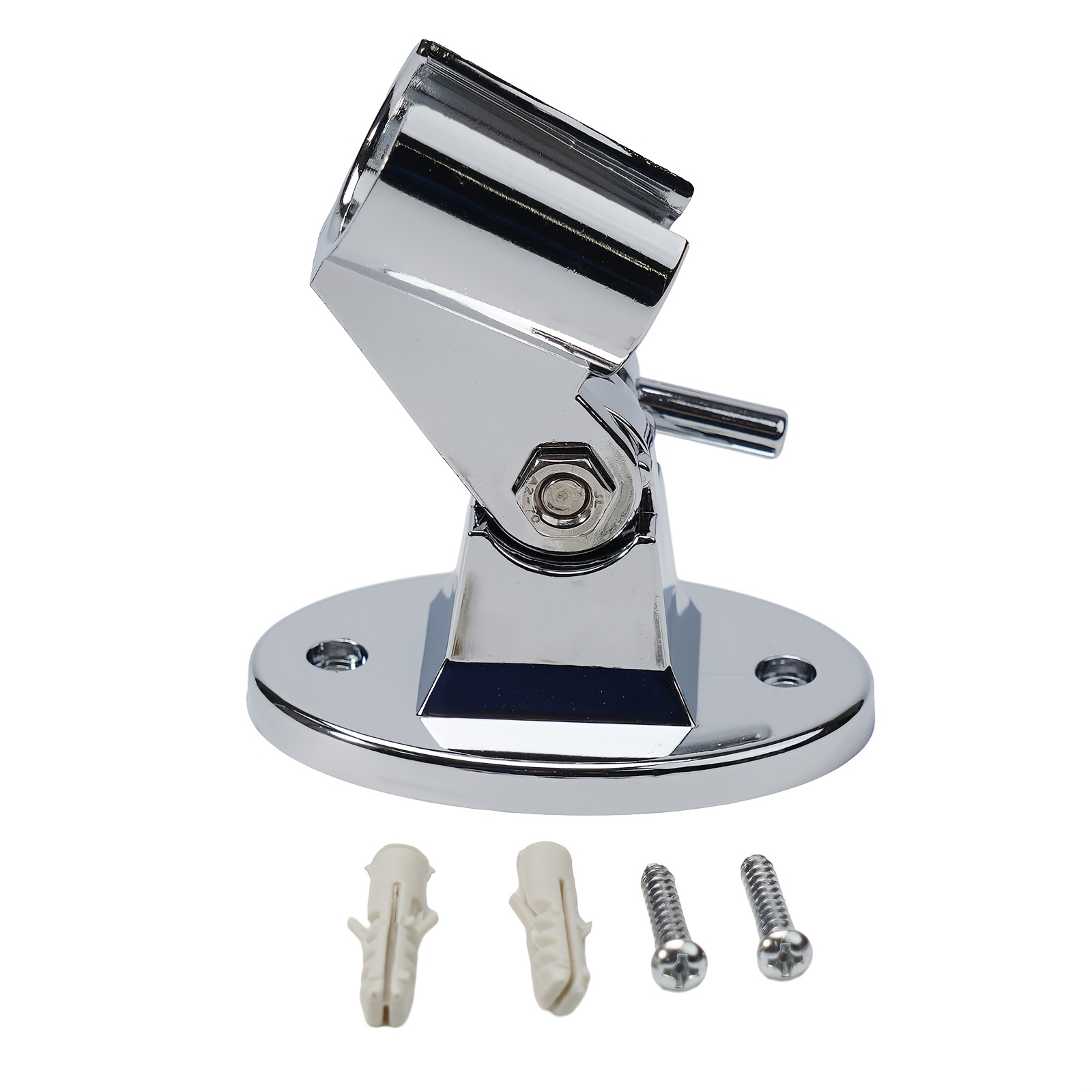 Image of The Adjustable Shower Head Holder Is Designed For Wall Mounting, Made Of Abs Material, And Compatible With Most Bathroom Fixtures