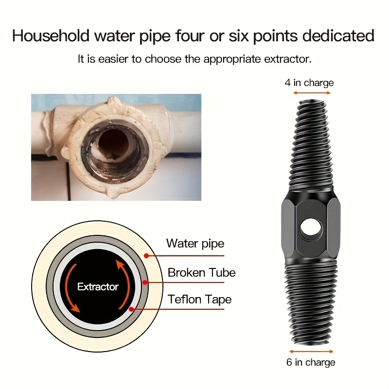Carbon Steel Faucet Screw Extractor Set, Uncharged Dual Head Pipe Bolt ...