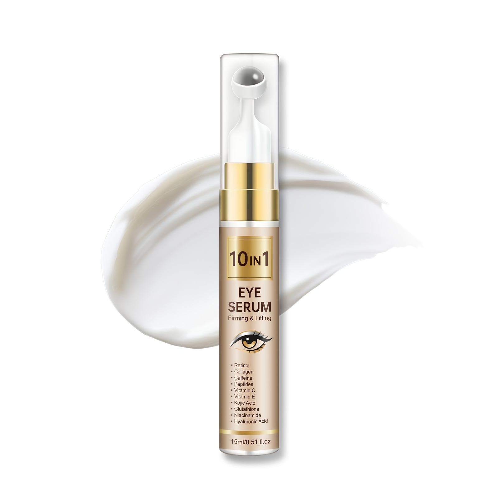 15ml, A Ten-pack Of Eye Roller , Containing Collagen, Nicotinamide And Hyaluronic Acid, Lifting Formula For Dark Circles, Puffiness & Under-eye, Smoothing , With And Non-greasy Texture, .