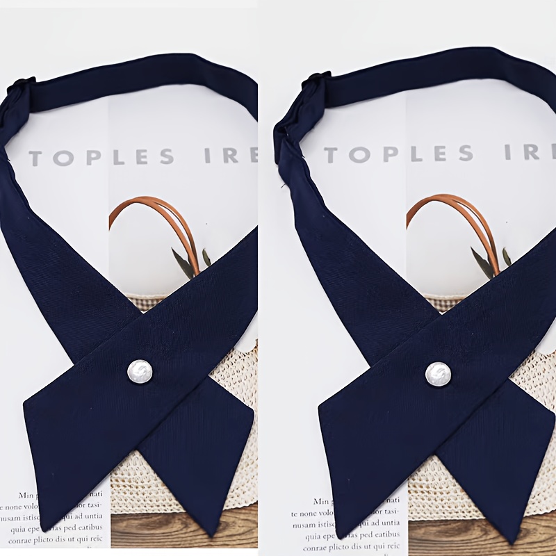 TEMU No-tie Cross Bow Tie For Women' Uniform, School Style Bow Tie