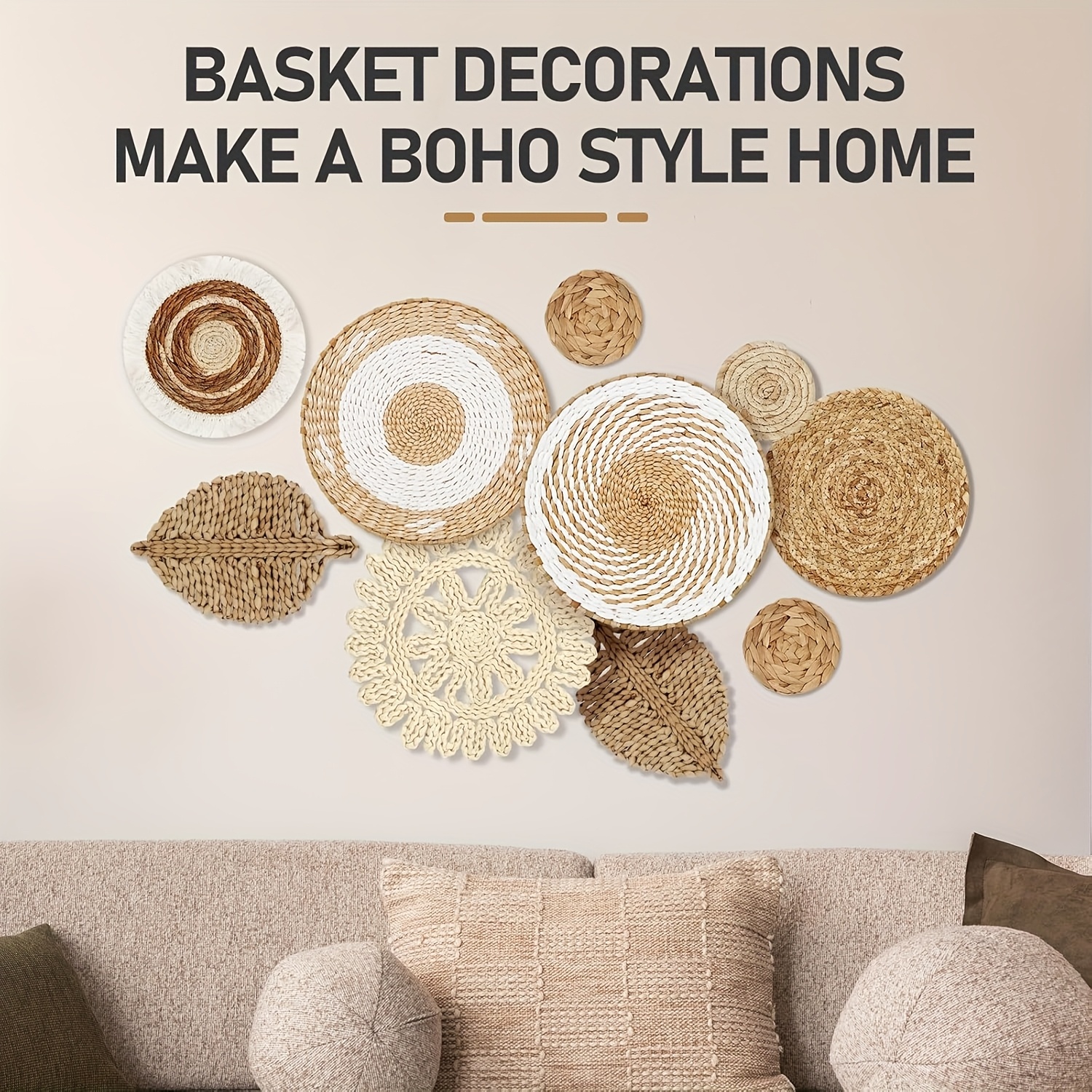 10pcs Bohemian Wall Basket Decorations Set
