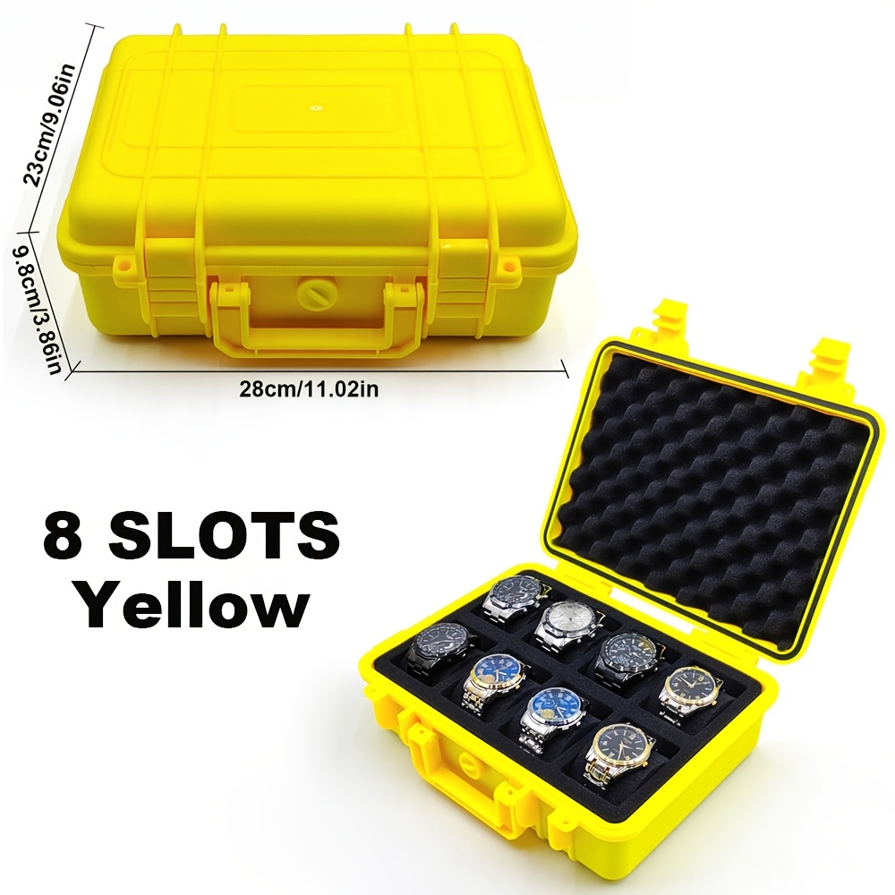 TEMU 1pc Watch Storage Box, Protective Case, Multi-functional -enclosure Brand Watch Jewelry Protective Box, Suitcase, Durable Hard Shell Pp Plastic