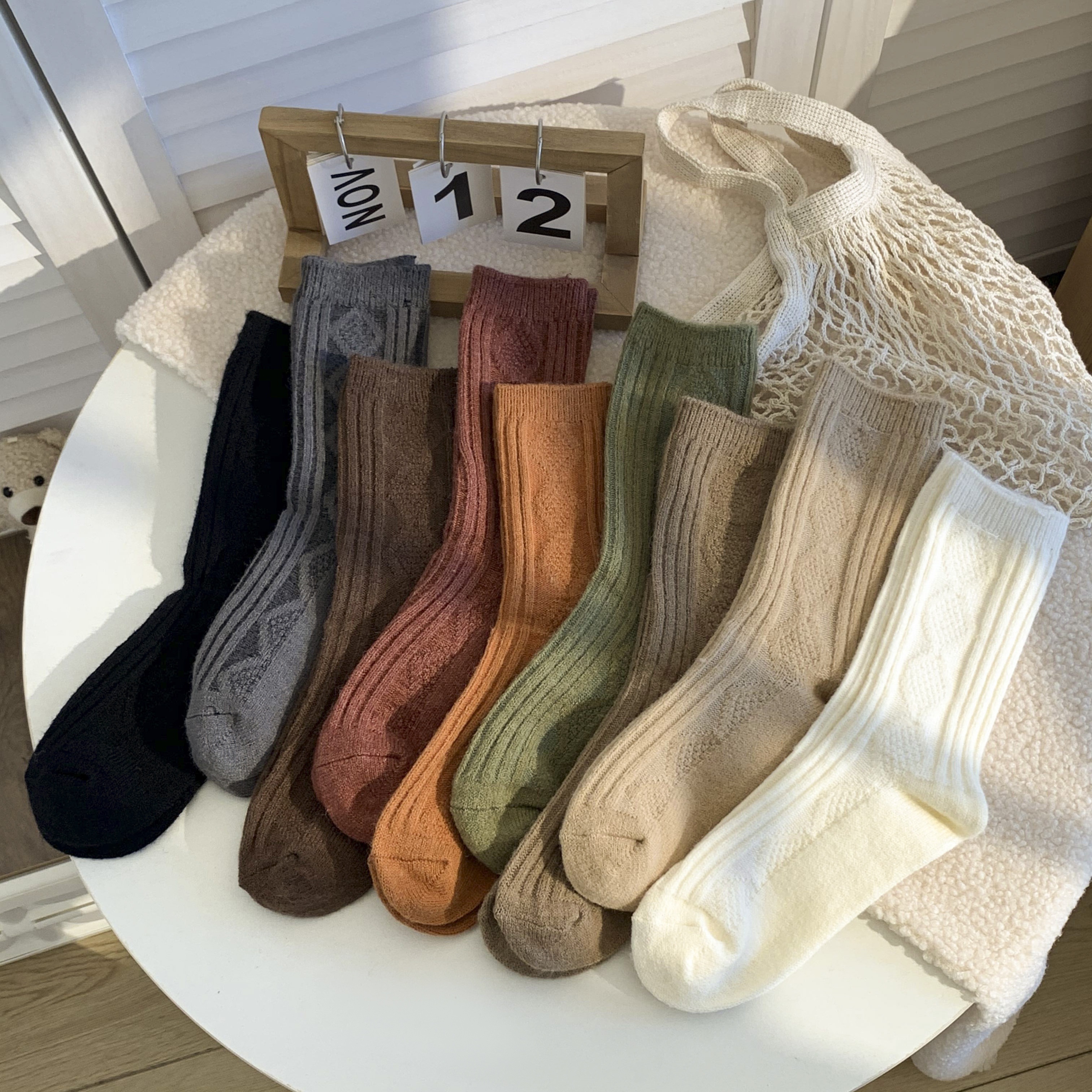 

5 Pair Women's Chunky Knit Socks With Cable Patterns - Soft And Warm For Fall/winter - Available In 5 Colors - Hand Wash Or Dry Clean - Perfect For Casual Wear