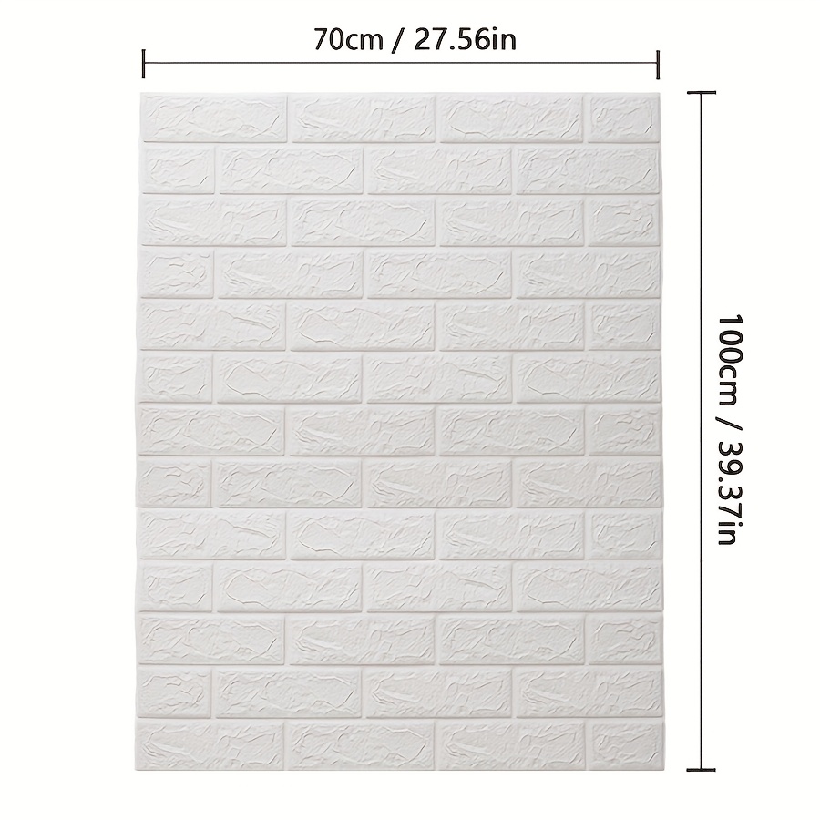 Image of 1pc 3d Stereoscopic Self-adhesive Foam Brick Xpe Wallpaper 3mm Thick - Diy, Free To Cut - Suitable For Interior Decorations In Living Room, Bathroom, Kitchen, 27.56inx39.37in