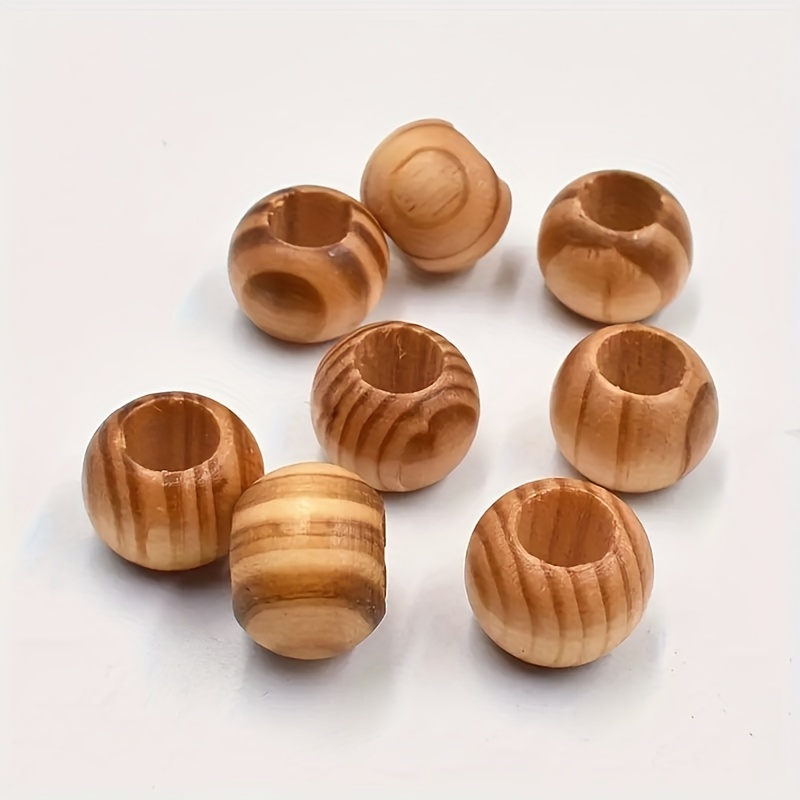 

50 Pcs 20mm Large Hole Wooden Beads, Lotus For Making, Beading, Crafts & Decorative Projects - Material