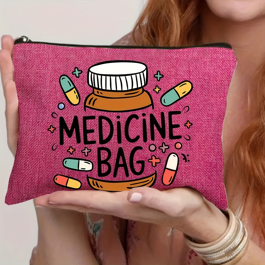 TEMU Cosmetic Travel Bag Zipper Makeup Toiletry Pouch Pen Organizer Handbag For Women, Perfect Gift For Friends And Teachers