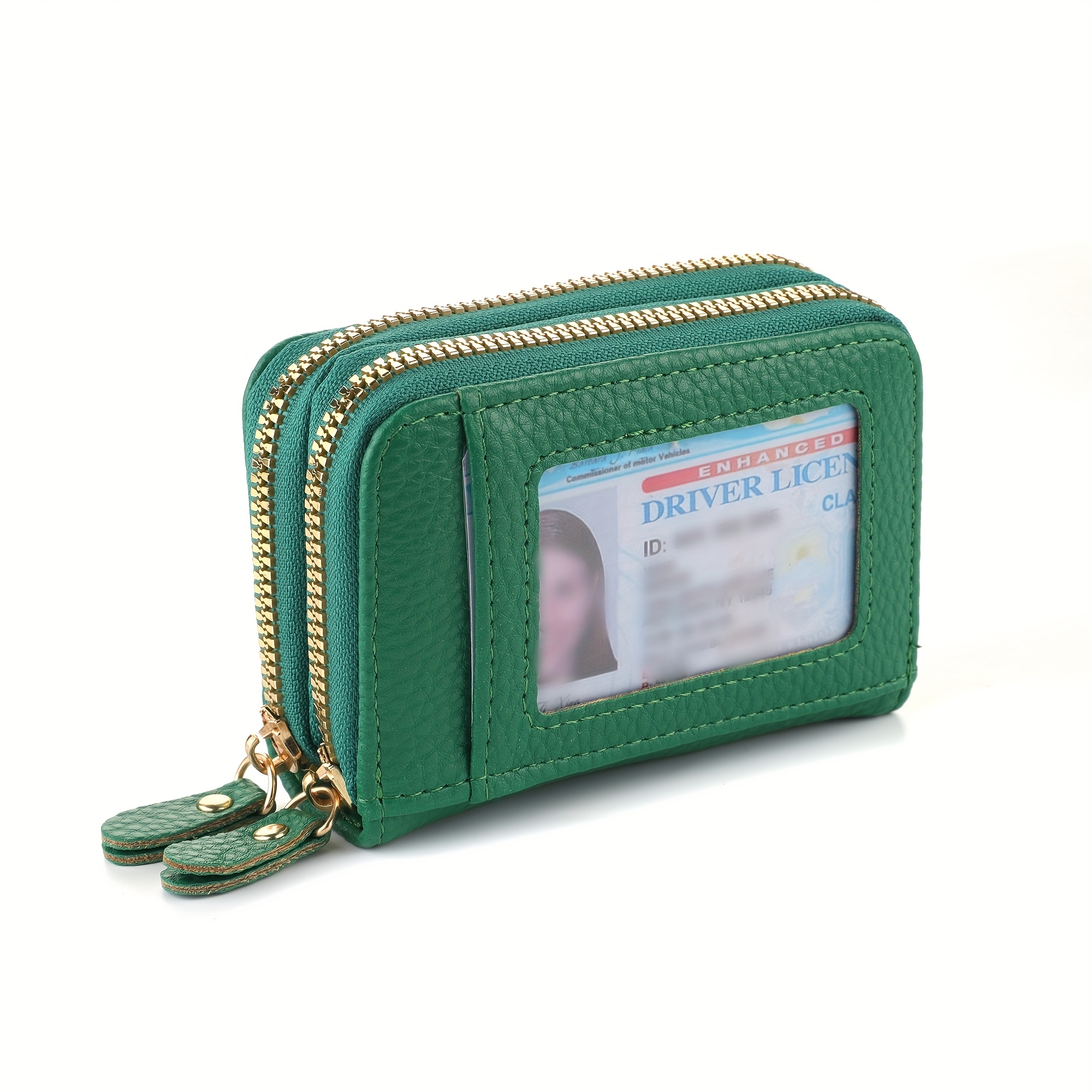 a large capacity credit card holder coin purse double zipper