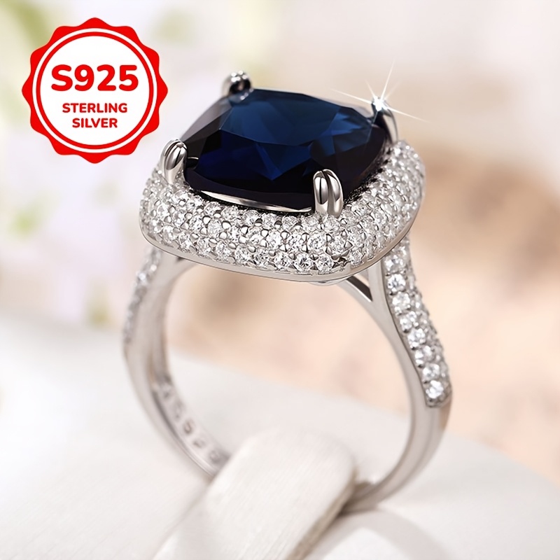 S925 Silver Wedding Ring Set with Zirconia