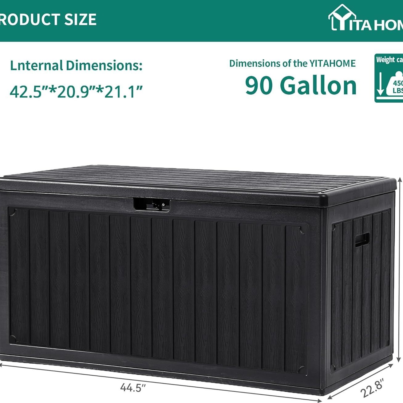 303/ 450l Large Outdoor Deck Box With X- Front, Resin Storage Bench, Lockable Garden Storage Box For Patio Cushions, Pool Accessories & Garden Tools