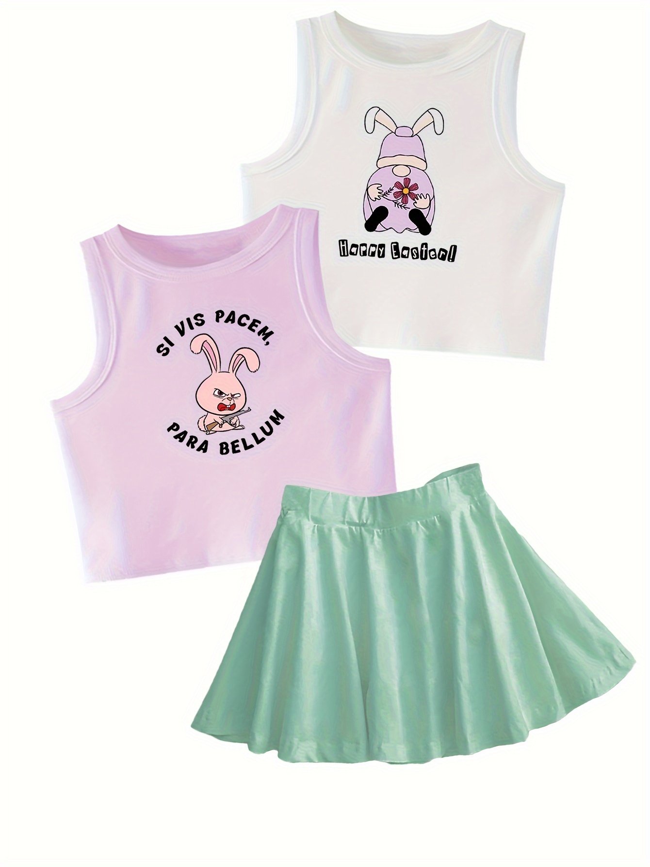 NEW Boutique Easter Bunny Rabbit Tunic Dress & Leggings Girls Outfit Set 