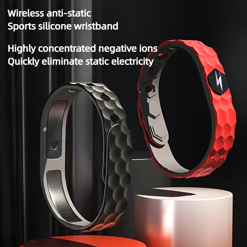 

1pc Wireless Anti-static Wristband, Silicone Bracelet For Static , Perfect Gift For Outdoor And And Casual Wear, Stylish Accessory For Men, Non-magnetic, No Pendant.