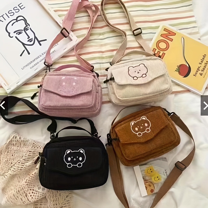 

Cute Cartoon Animal Print Crossbody Bag, Minimalist Lightweight Messenger Shoulder Bag, Adjustable Strap, Zipper Closure, Polyester Lined, Hand Washable, For Women, Fashionable High School Trendy Bag