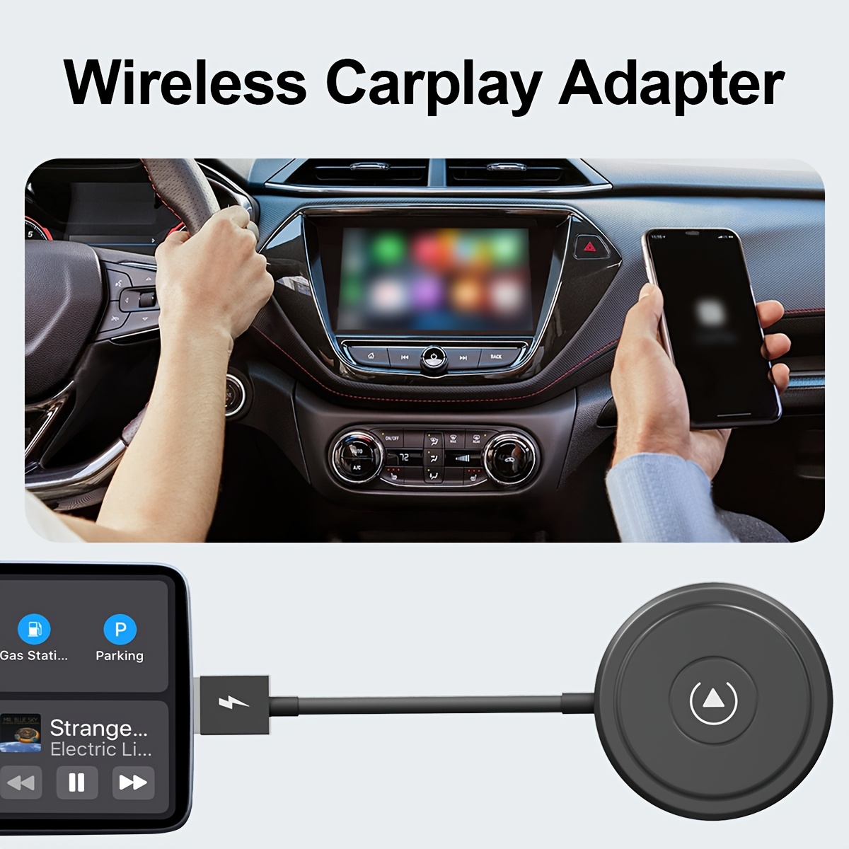 E-shop Drahtloser CarPlay-Adapter, kompatibel mit werkseitigem kabelgebundenem CarPlay-Upgrade, drahtloser Konverter für Smartphones, freihändiger