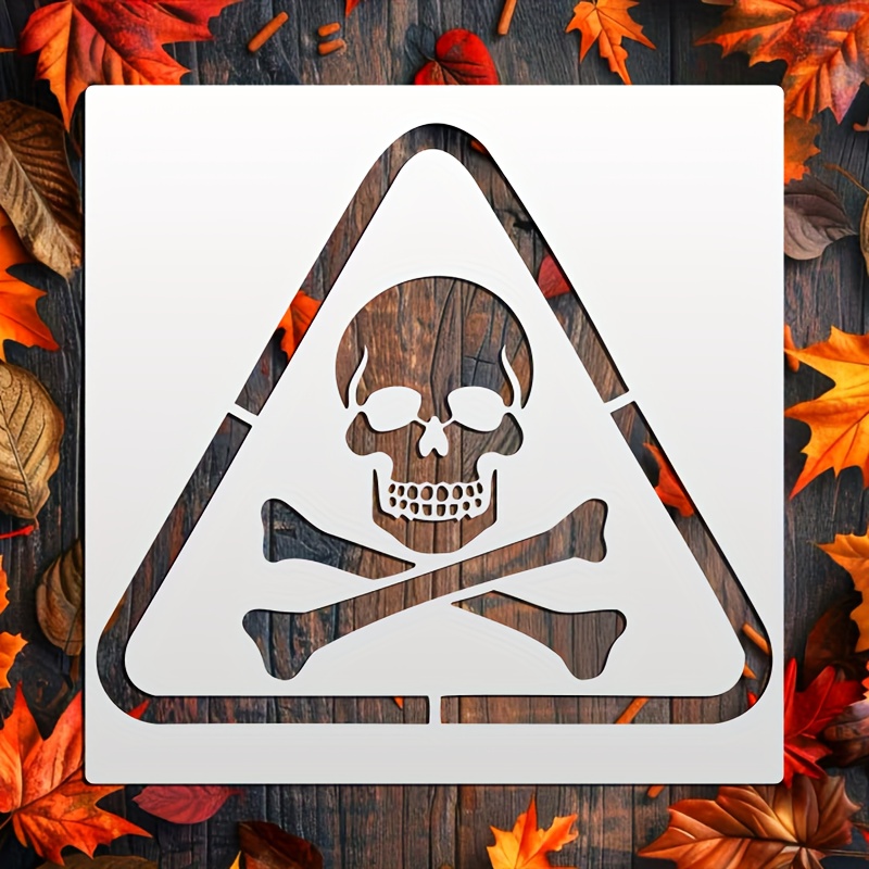 E-shop Schädel Schablonen, Schild Schablonen, 12X12 Zoll, Wiederverwendbare und Waschbare Malerei Schablonen, Geeignet für Malerei, Verbotsschilder,