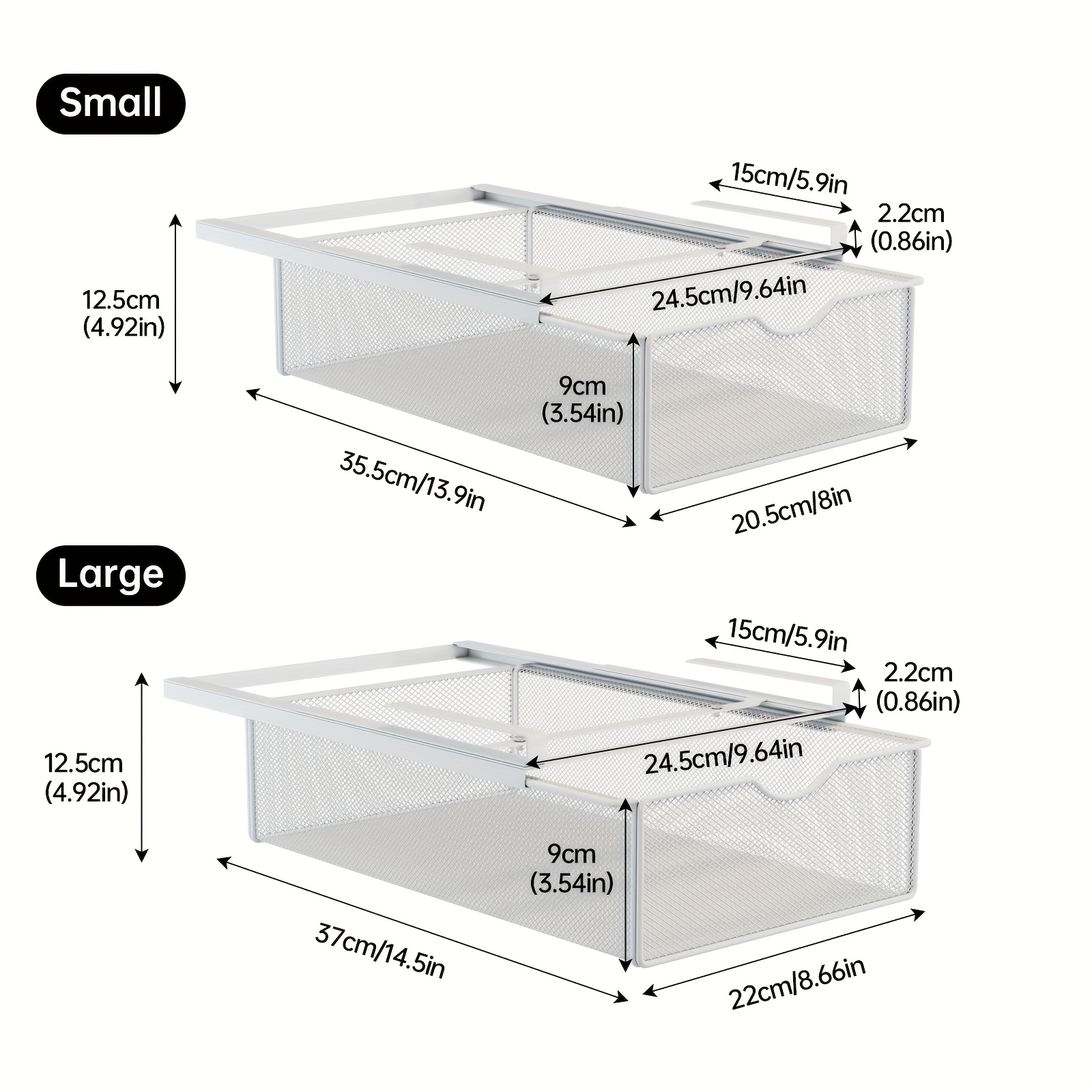 TEMU 2 Pack Underwear Organizer Wardrobe Hanging Pull-out Baskets For Bras, Underwear, Tie & Socks Metal Storage Drawer Closet Organizers And Storage