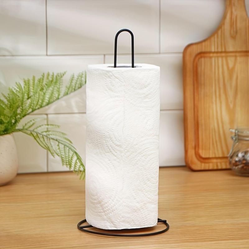 

1pc Creative - Roll Storage Stainless Steel Towel Perforation-free Countertop Vertical Stand For Bathroom Kitchen Party