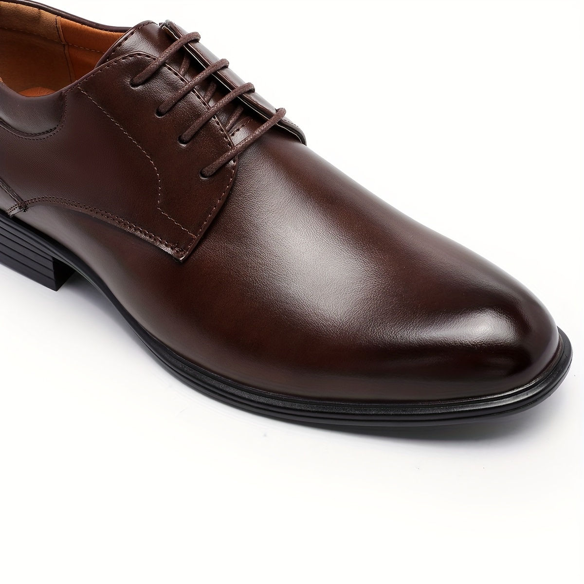 Men'S Classic Oxfords - Solid Color, Low Top, Pointed Toe, Lace-Up, Faux Upper & Inner, PVC Sole, All-Season Business Casual Shoes for Weddings, Parties, England - Minimalist Style