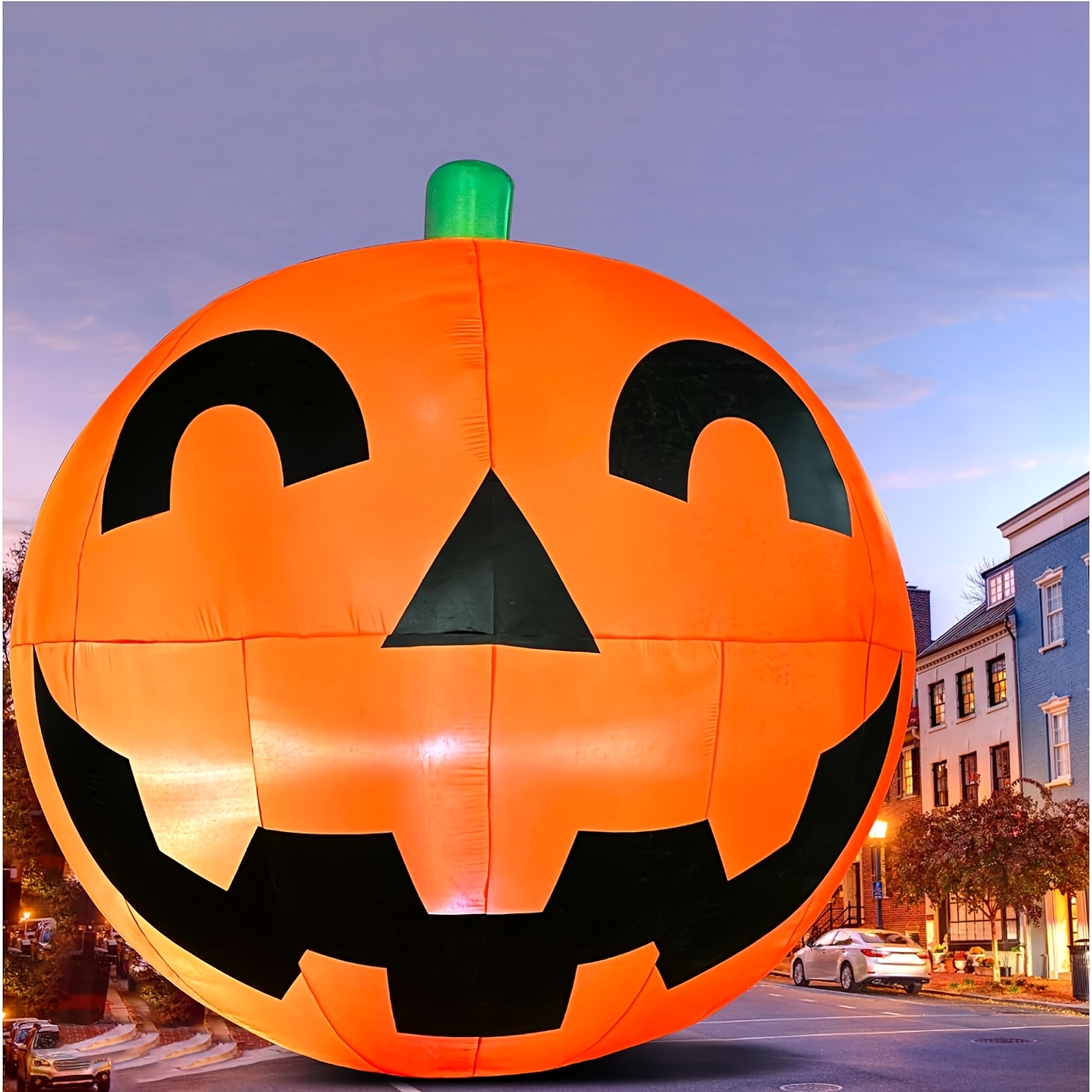 TEMU Decorazioni gonfiabili giganti a forma di zucca per Halloween da 11.2ft, decorazioni da giardino gonfiabili extra large per Halloween con luci