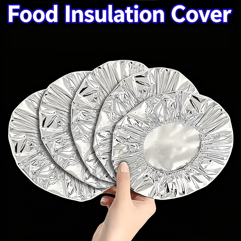 TEMU 80pcs Aluminum Foil Food Covers- Leak-proof, Adjustable Bowl And Plate Covers- Food Preservation Covers, Tableware Accessories, Multi-functional