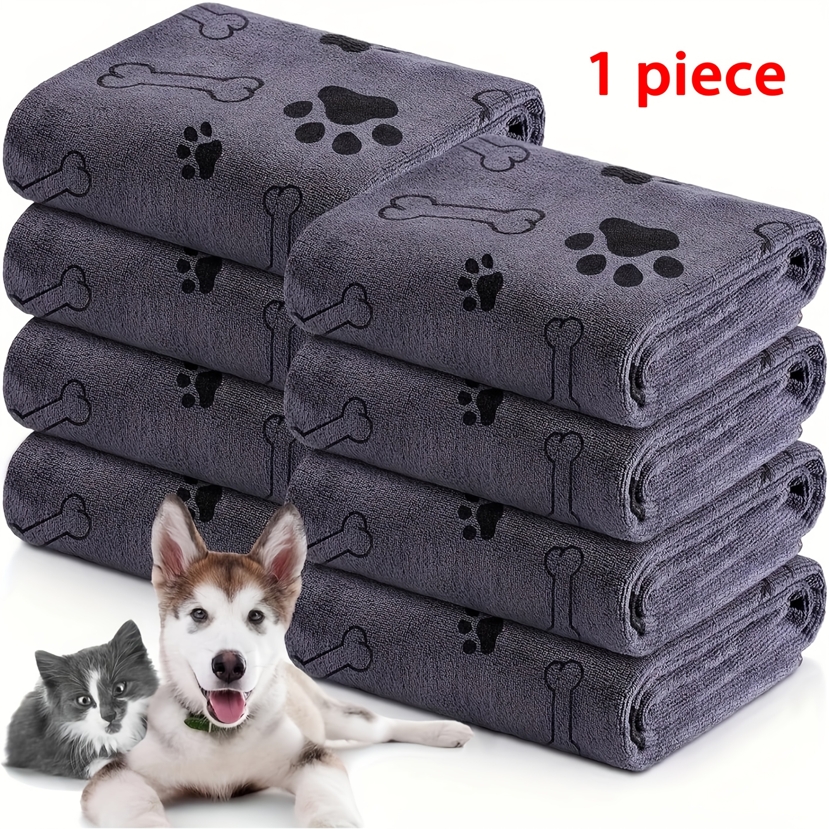 TEMU Bath Towel Quick Drying Absorbent Bathing Large Towel Drying Pet Store Gift Pet Supplies