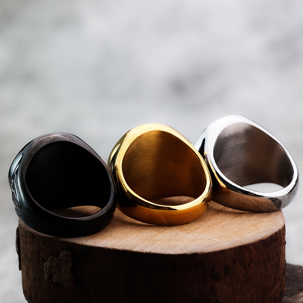Retro Stainless Steel Shield Ring For Men