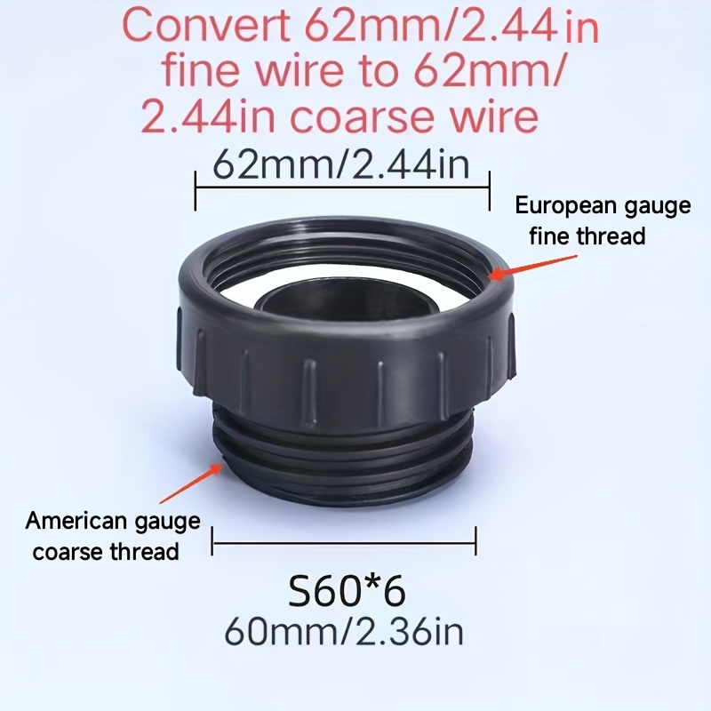 Image of Plastic Ibc Tote Valve Adapter Connector Kit, Universal Thread Standard Fits European & American Outlets, Ibc Tank Barrel Valve Accessory Adapter Fine 62mm To 60mm Coarse Thread Conversion Set