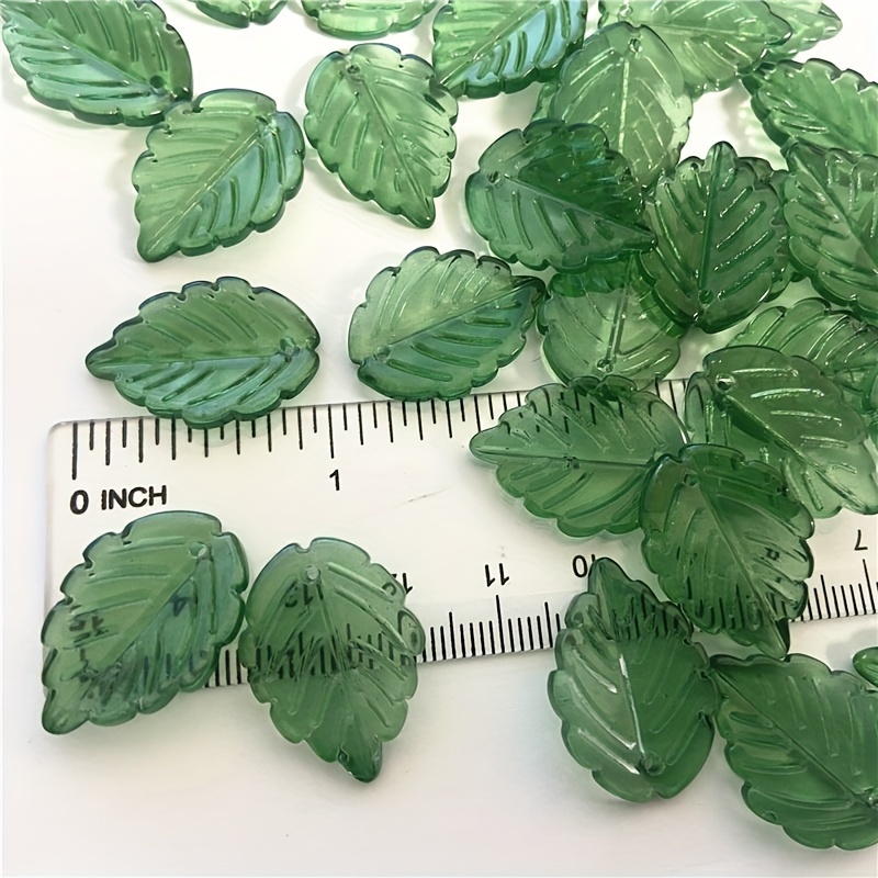 

39pcs/1 Pack Leaf-shaped Glass, Used For Diy Mosaic Works, Hairpin Diy And Jewelry Accessories, Glass Leaf Beads