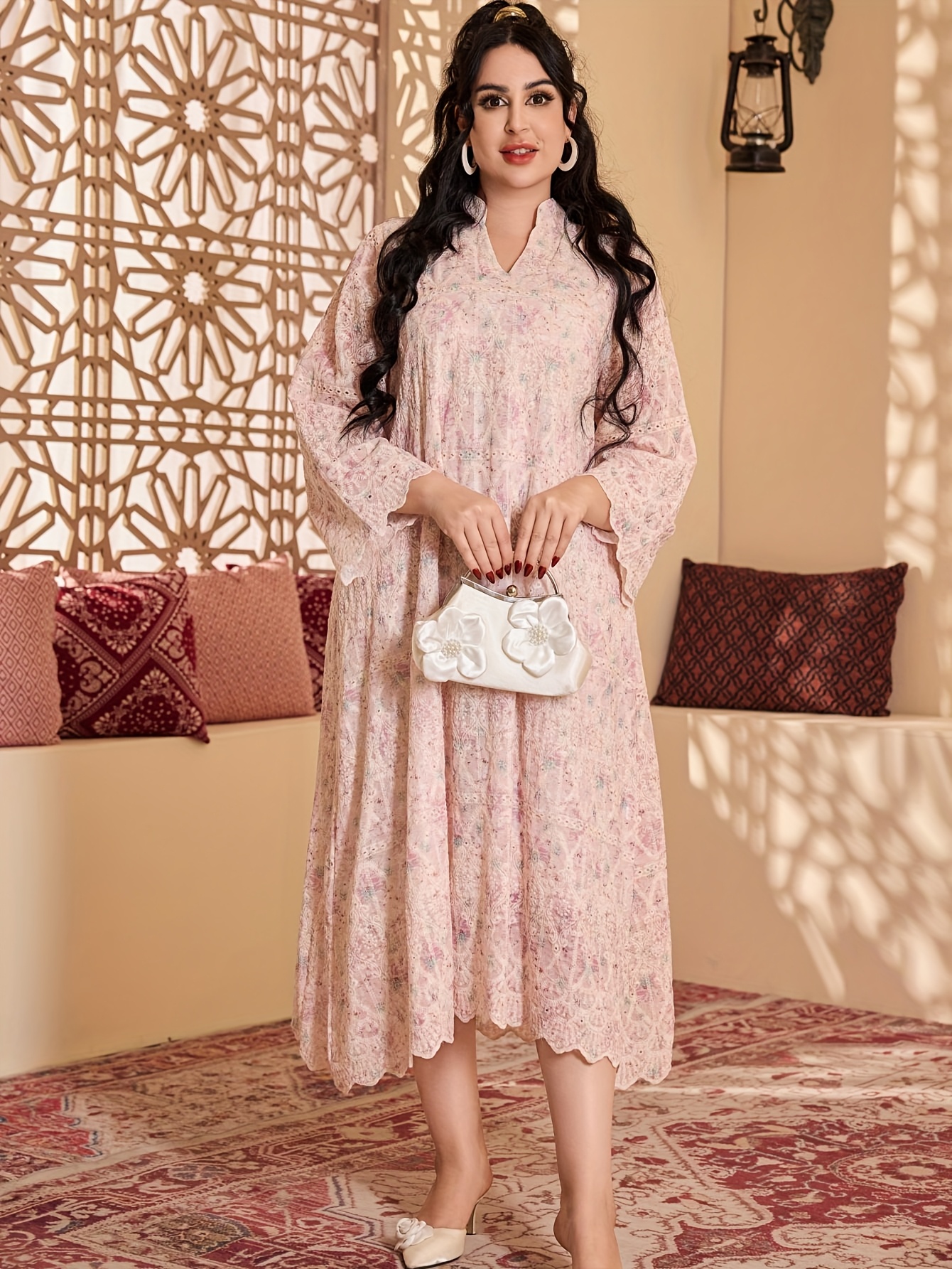 chinese dress ladies Maya Lace Dress (Pink) Medium main image 1
