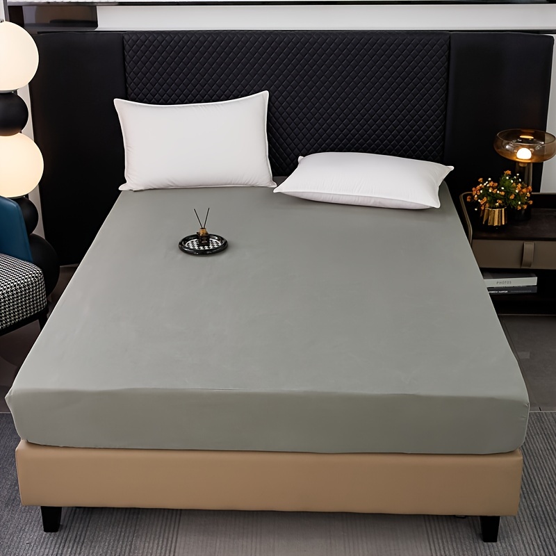 TEMU 1 Protège-Matelas, Imperméable, Couleur Unie, Drap-Housse et Protège-Matelas, Convient pour Chambre à Coucher, Hôtel, Dortoir, 1 Drap Taie