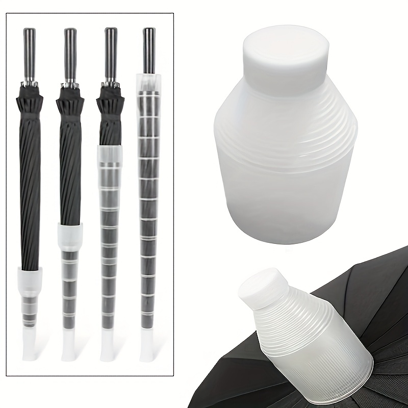 1pc Portable Waterproof Umbrella Cover With Telescopic Straight Handle, Transparent & Anti-slip Grip - For Travel, Fits All Umbrellas, Essentials, Umbrellas For Rain