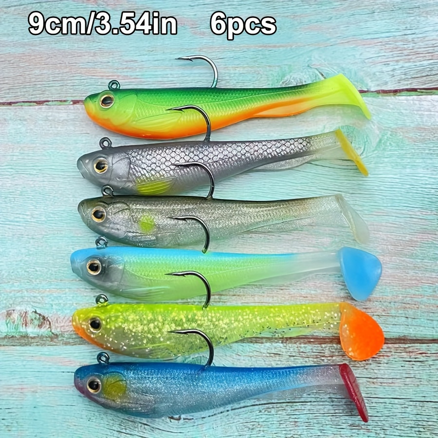 6pcs New Sinking Lure Bionic Bait 6.5g 12.6g T-tail Pack Crankbait