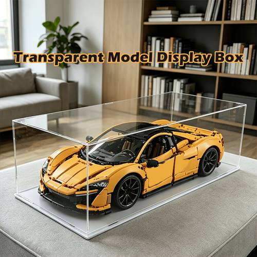 1pc ornament model display box made of transparent acrylic material base dust proof and durable suitable for collectible storage size 63 2x31 2x21cm very suitable for displaying car models ornaments souvenirs and