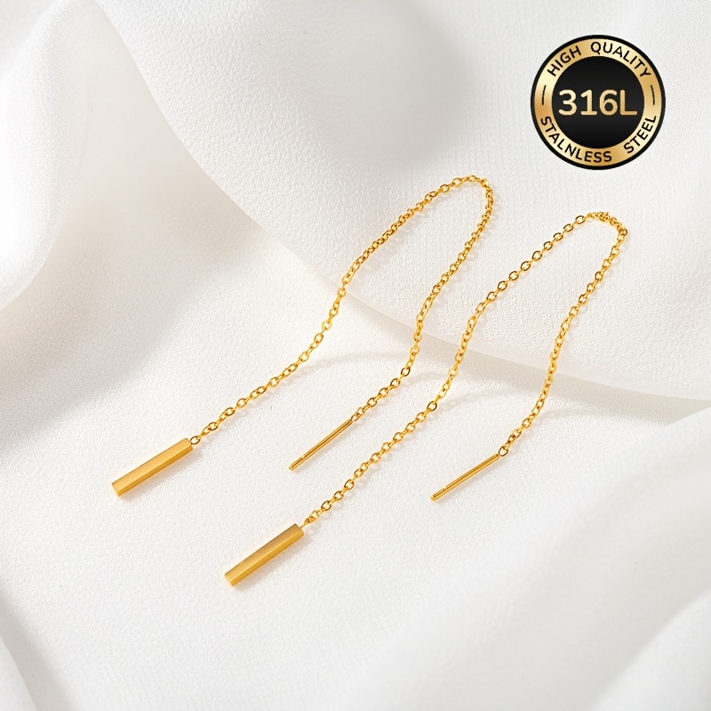 Image of Hypoallergenic, High-quality 316l Women's Tassel Stainless Steel Earrings. Comfortable And Versatile, High-quality Fashion Earrings Are Ideal For Daily Wear Or Parties. Are The Top For Exquisite Gifts