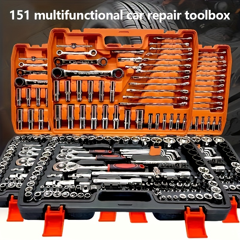 

53/151pcs Universal Car Tool Set - Automotive - - Metal Accessories For Diy And