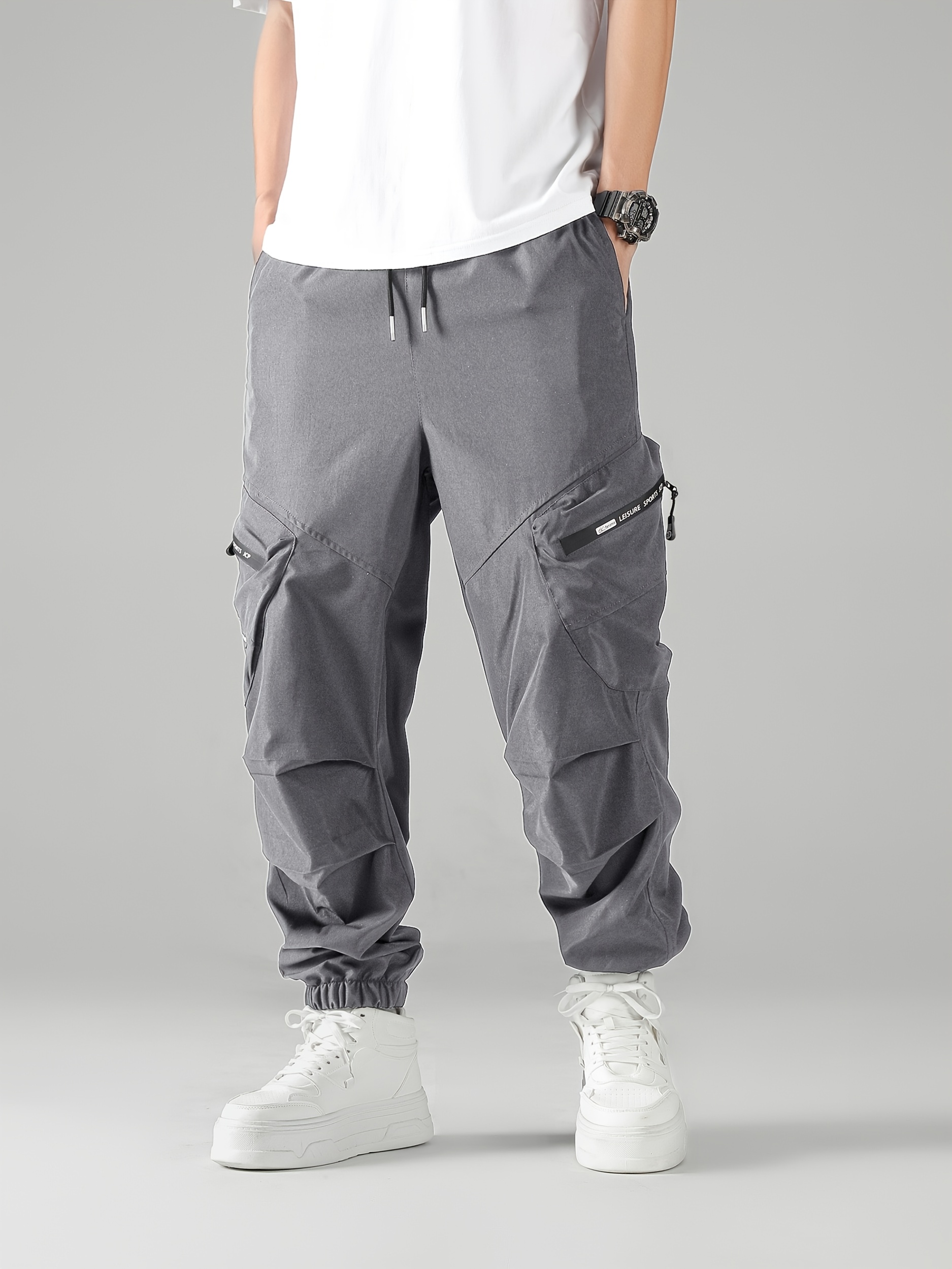 trendy retro street motorcycle pants cargo pants elastic - Temu Ghana