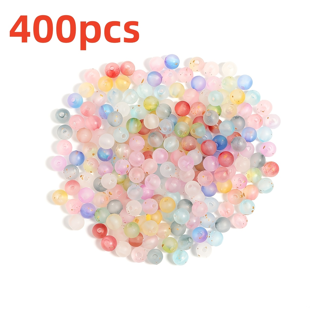 400pcs 6mm Round Beads With Dots & Straight Holes - 400pcs Suitable For Making, Vibrant & Colors For Christmas Crafts, Friendship Bracelets, Beads, Phone Charms, Birthday Gifts For And