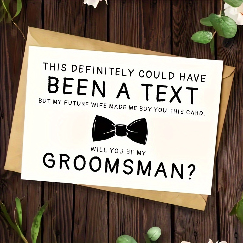 

[groomswman Invitation] Be My Groomsman Elegant Wedding Proposal Card With - Any Recipient, No Power Required, Ideal For Wedding