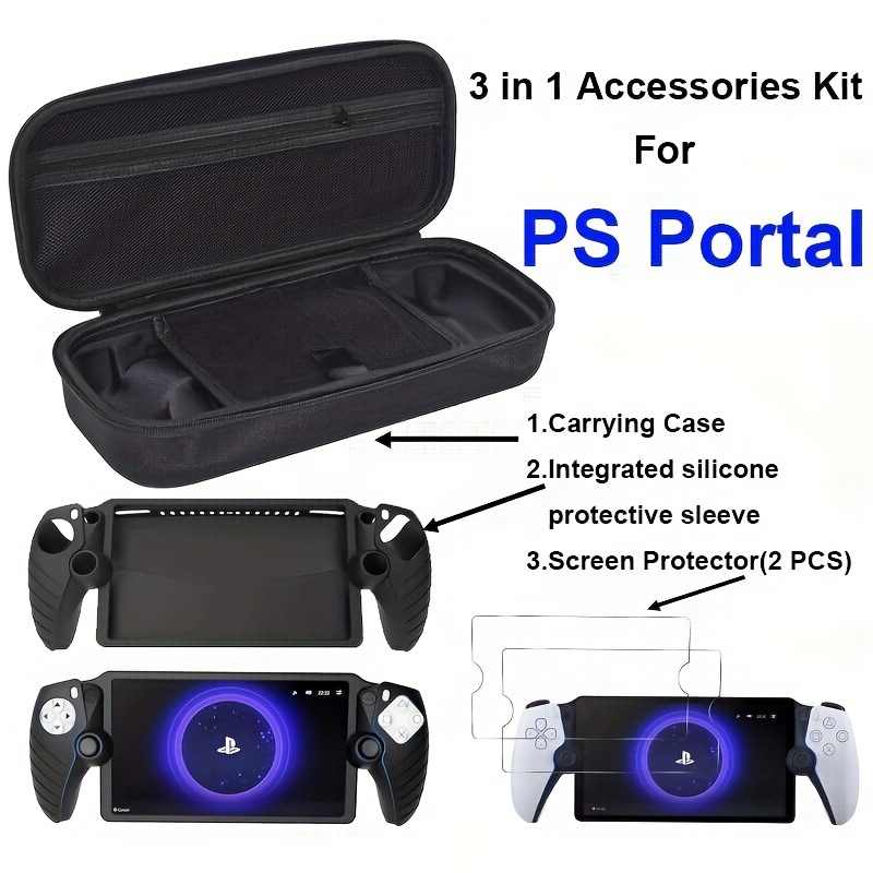 

Portal Storage Bag Set (storage Bag, Integrated Silicone Case, Screen Protector) Ps5 Eva Portable Storage And Protection Bag