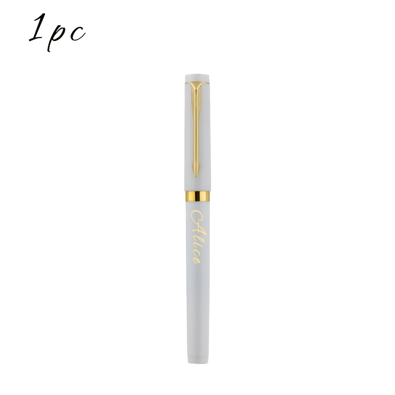 TEMU Customized Metal Texture Neutral Pen, Supports Name, Abbreviation Or Inspirational Quote Engraving, 4 Matte Pen Bodies With Golden Pen Clips,