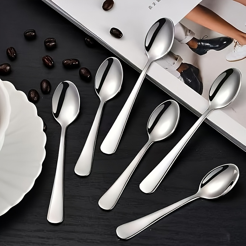 

6/12 Piece Espresso Spoon Set - Mini , , Stainless Steel , Dessert , Small Sugar , Dishwasher Safe - Essential For And Parties