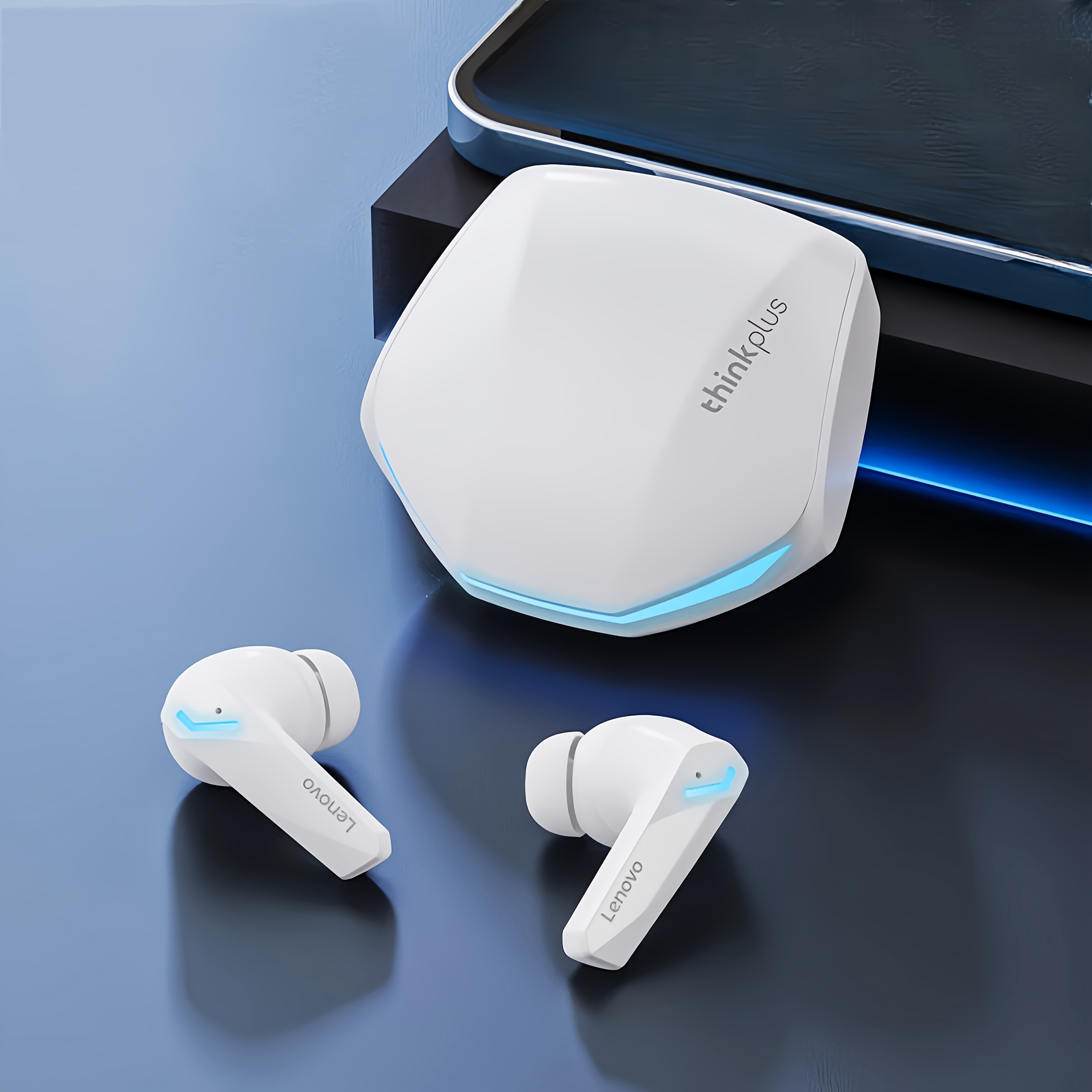 Lenovo GM2 PRO Calidad de Sonido Hifi Análisis Tri-banda equivalente para llamadas HD suaves y claras con reducción inteligente de ruido, Auriculares Reductor de Ruído, Dispositivo Audio Claro, Compacto Diseño Moderno Duradero Tecnología Avanzada Cancelación Activa Noise Cancelling Headset Voz en Alta Definición Trabajadores Remotos Grabación de Voce