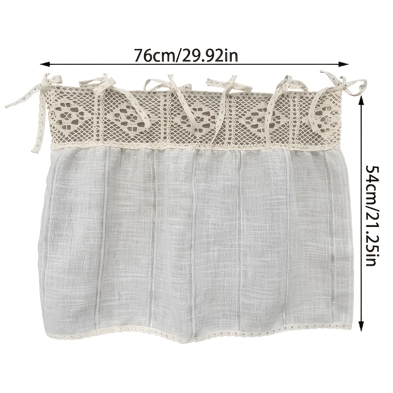 TEMU Oven Mitt Cover - Sheer Gauze Curtain With Bow Detail, Decor For Decorative Curtains And Dust Covers, Kitchen Appliance Apron- For Ovens,