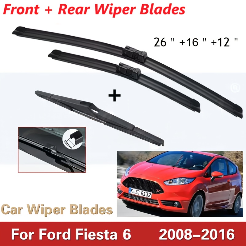 E-shop Scheibenwischer für Front- und Heckscheibe, passend für Ford 6 2008-2016 2009 2010 2011, Boneless Wipers, LHD RHD Autos, Scheibenwischer-Set für