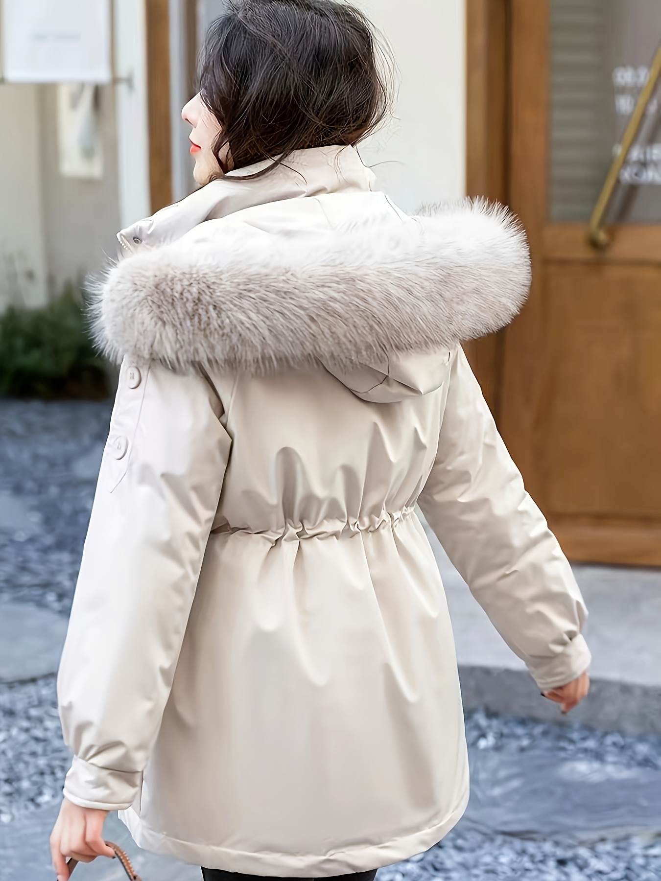 giacca invernale donna in stile cappuccio in Temu Italy