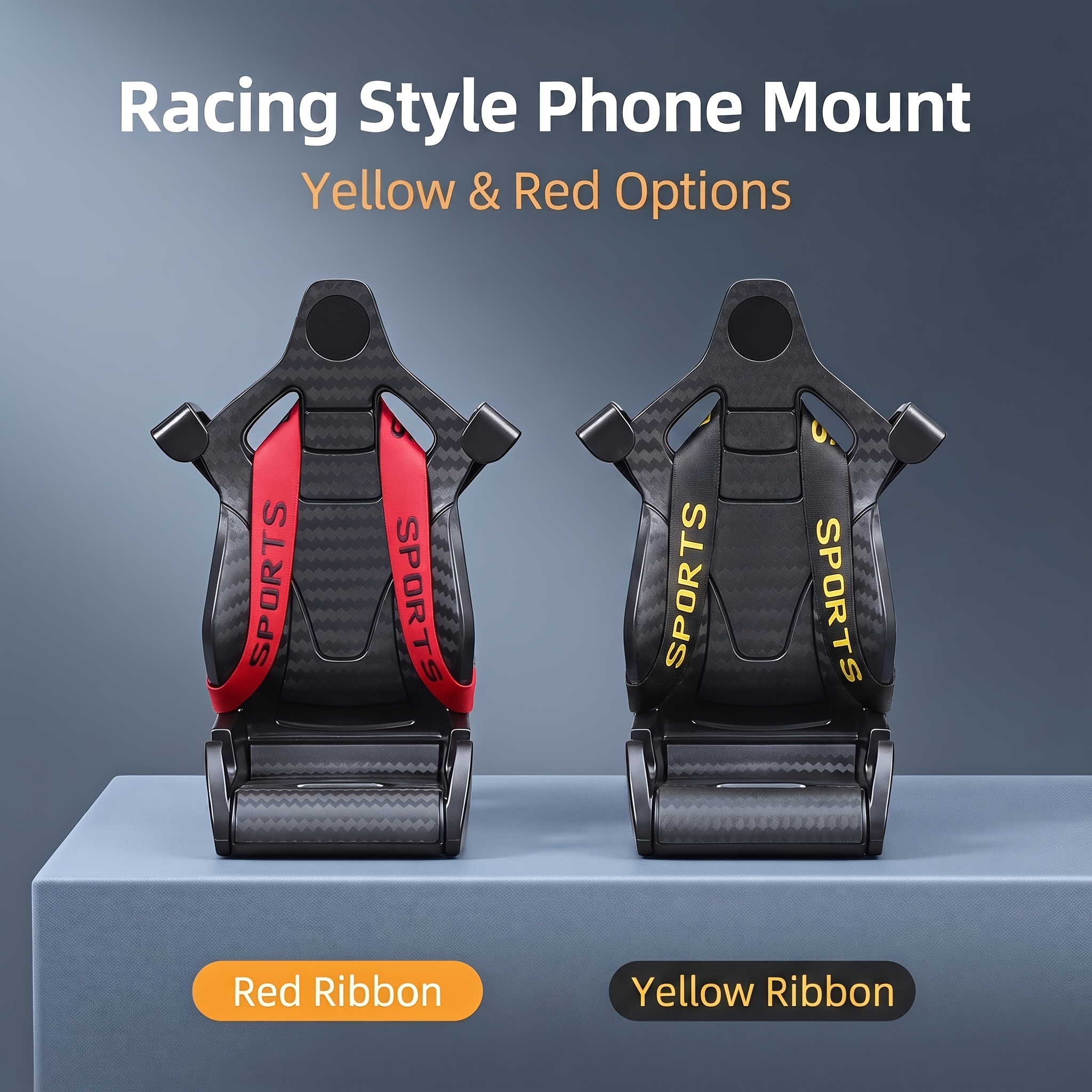 Image of Car Racing Seat Shape Phone Holder Suitable For Car Air Vent Phone Car Mount With Metal Clip Car Accessory, Universal For All Other Smartphones 360 Degree Rotating Phone Stand