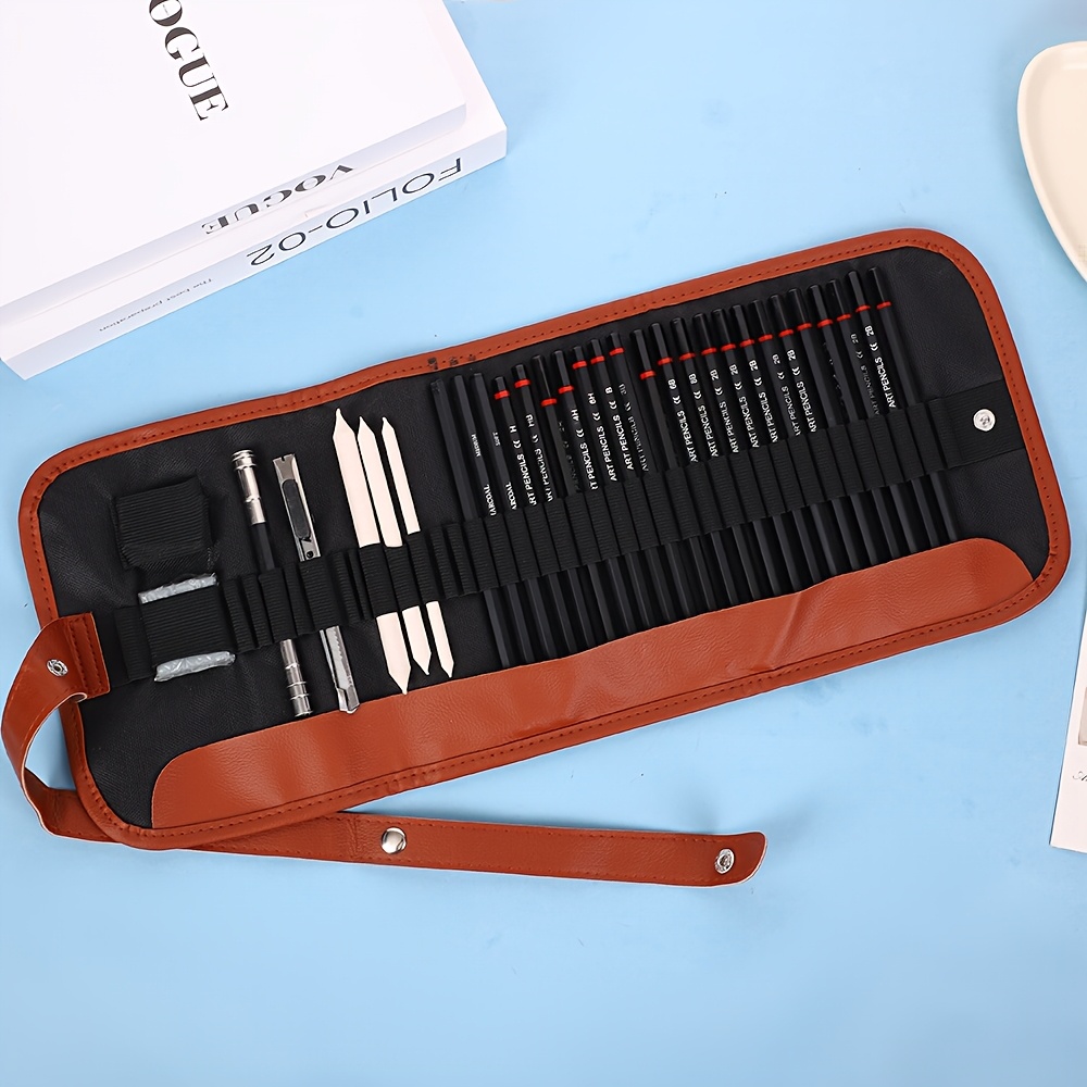 TEMU Drawing Pencil Set, 31pcs Professional Art Pencil Set - Pencils, Charcoal Pencils, , Stakes, Eraser Sharpener